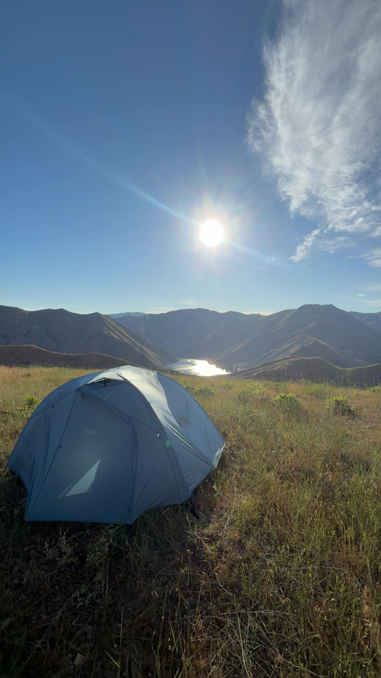 REI Half Dome 2+ in Boise National Forest overlooking Arrowrock Reservoir